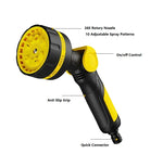 Tuzwa 10-Pattern Garden Hose Spray Nozzle – Multifunctional Water Spray Gun with Adjustable Modes for Garden Watering & Outdoor Cleaning