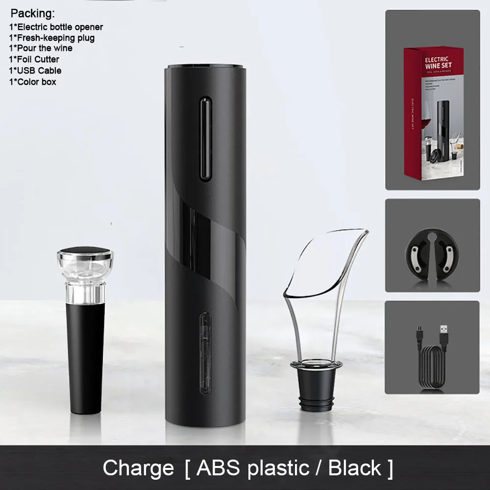 Tuzwa Rechargeable Electric Wine Opener with Foil Cutter – Automatic Cordless Corkscrew for Quick & Easy Wine Bottle Opening