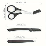 Tuzwa 3-Piece Eyebrow Grooming Kit – Stainless Steel Precision Brow Shaping & Styling Tools for Women