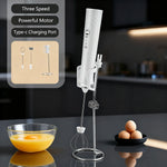 Tuzwa Handheld Milk Frother | USB Rechargeable Electric Milk Frother for Lattes, Cappuccino, Matcha & Coffee Drinks