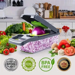 Tuzwa 16-in-1 Vegetable Chopper & Slicer – Multifunctional Food Chopper with Stainless Steel Blades for Onions, Potatoes, Carrots & Vegetables