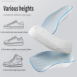 Tuzwa Height Increase Insoles 1–3cm with Arch Support – Breathable Shock-Absorbing Shoe Lifts for Flat Feet & Everyday Comfort