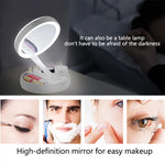 Tuzwa 10X Magnifying Makeup Mirror with LED Light – Rechargeable Adjustable & Foldable Vanity Mirror for Makeup & Grooming