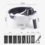 Tuzwa 9-in-1 Multifunctional Vegetable Chopper & Mandoline Slicer | Stainless Steel Food Cutter with Interchangeable Blades | Manual Kitchen Tool for Fast Meal Prep