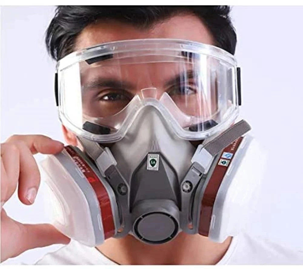 Tuzwa Half Face Respirator Mask with Replaceable Filters – Reusable Chemical & Painting Respirator with Adjustable Straps for Industrial Work