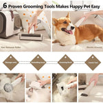 Remove loose pet hair with the Tuzwa Pet Grooming Vacuum Kit. Includes an electric slicker brush, deshedding tools, low-noise operation, and powerful suction for dogs and cats.