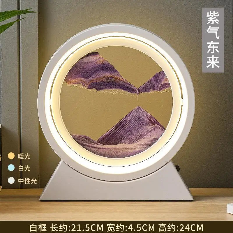 Tuzwa LED Moving Sand Art Table Lamp with 3D Sandscape – Relaxing Night Light & Decorative Desk Lamp for Bedroom, Office & Home