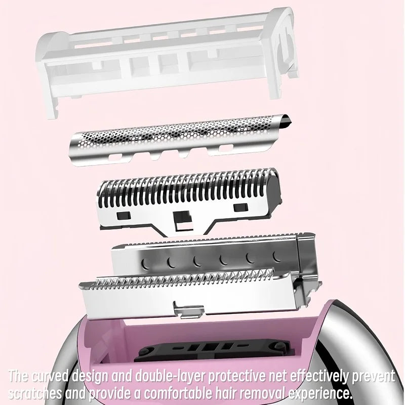 Tuzwa Electric Bikini Trimmer for Women – Waterproof Face & Body Hair Shaver with Stainless Steel Blade, 31–50 Min Battery Life & Dual Power