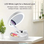 Tuzwa 10X Magnifying Makeup Mirror with LED Light – Rechargeable Adjustable & Foldable Vanity Mirror for Makeup & Grooming