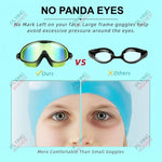 Tuzwa Kids Swim Goggles | Wide View Anti-Fog Swimming Goggles with UV Protection & Leakproof Comfort for Boys & Girls Ages 3–15