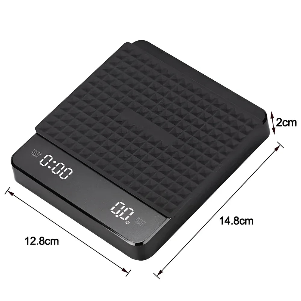 Tuzwa Digital Coffee Scale with Timer & LED Display | Precision Espresso Scale for Pour Over, Espresso & Home Brewing