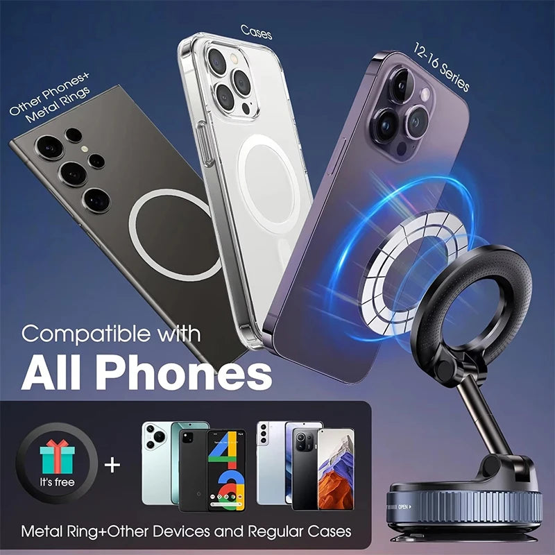 Tuzwa 360° Magnetic Car Phone Mount | Universal Air Vent Phone Holder with Strong Magnetic Grip for iPhone, Samsung & Android