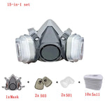 Tuzwa Half Face Respirator Mask with 5N11 Particle Filters & Safety Goggles – Reusable Dust Mask for Painting, Sanding & Industrial Work