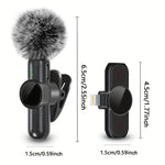 Tuzwa Wireless Lavalier Microphone – Mini Omnidirectional Clip-On Lapel Mic with Windproof Cover & Built-In Battery for iPhone, Android & Video Recording