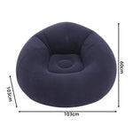 Tuzwa Inflatable Sofa Chair – Portable Round Flocked PVC Lounge Bean Bag Seat for Indoor, Garden, Patio, Camping & Outdoor Relaxation