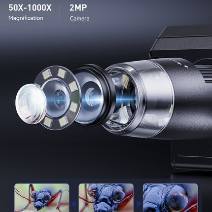Digital Microscope with 4.3 Inch Screen, USB Microscope 1000X for Soldering and Electronics Repair