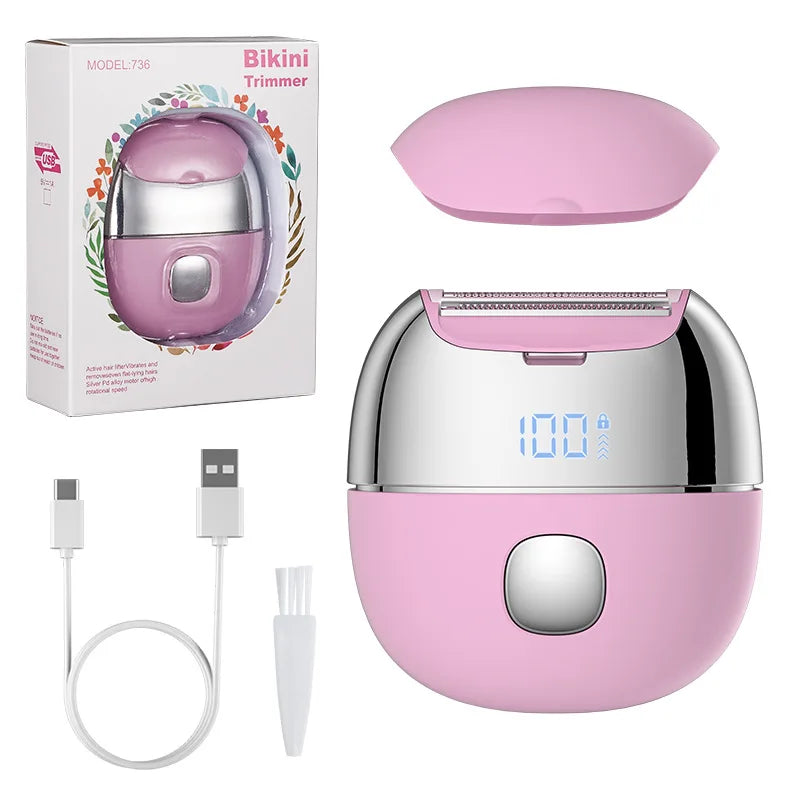 Tuzwa Electric Bikini Trimmer for Women – Waterproof Face & Body Hair Shaver with Stainless Steel Blade, 31–50 Min Battery Life & Dual Power