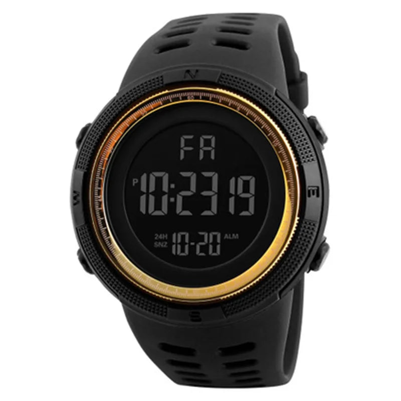 Tuzwa Men's Digital Military Sports Watch – Luminous 50mm Display, Coated Glass, Round Case for Active Everyday Wear