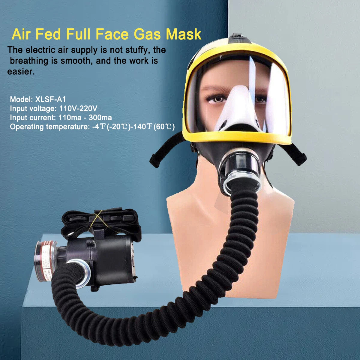 Tuzwa Constant Air Flow Full Face Respirator System – Reusable Full Face Respiratory Protection Mask for Appropriate Industrial & Chemical Work