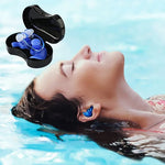 Tuzwa Swimming Earplugs – Waterproof Reusable Silicone Ear Plugs for Swimming & Diving, Comfortable Noise Reduction Earplugs