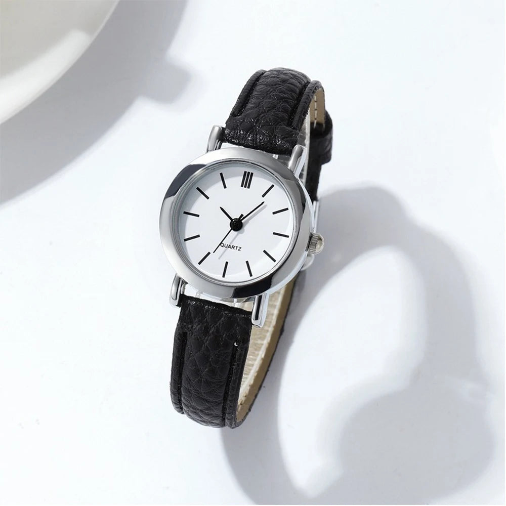 Tuzwa Women’s Quartz Watch – Elegant Leather Strap Analog Wristwatch with Arabic Numerals, 23mm Dial for Everyday & Dress Wear