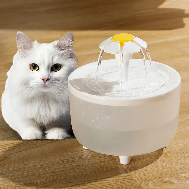 Tuzwa Rechargeable Cat Water Fountain | Automatic Filtered Pet Drinking Fountain with Adjustable Water Flow