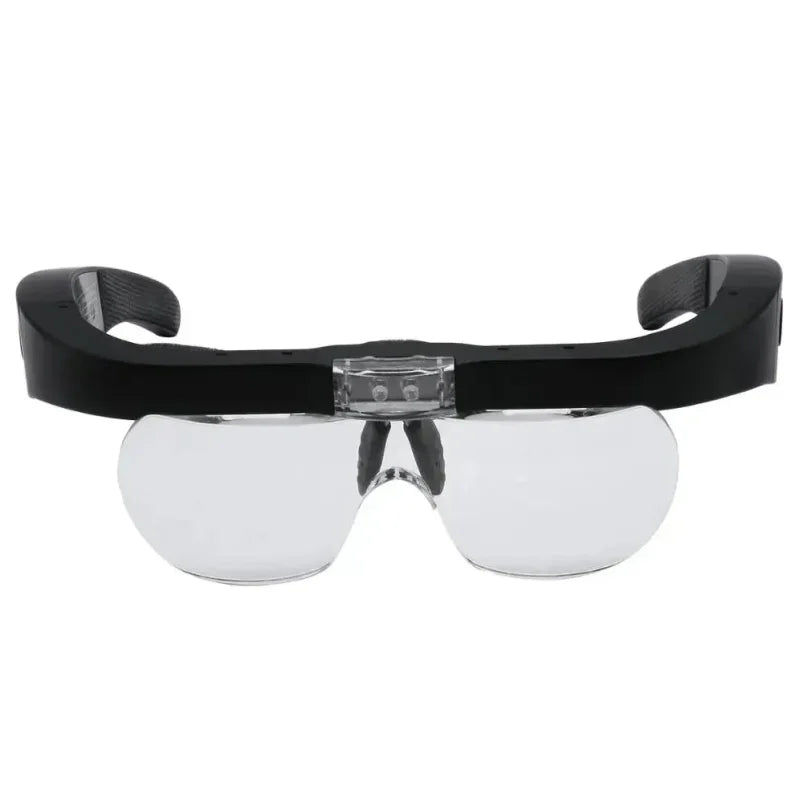 Tuzwa Rechargeable LED Magnifying Glasses – Head-Mounted Hands-Free Magnifier with 2 LED Lights for Precision Work, Crafts & Repairs