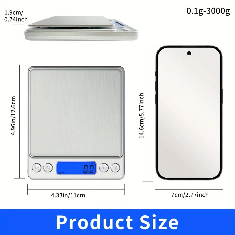 Tuzwa Digital Kitchen Scale | High-Precision Food Scale with LCD Display & Tare Function for Cooking, Baking & Meal Prep