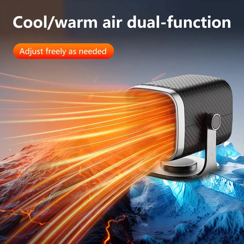 Tuzwa 12V Electric Car Heater & Cooling Fan – 2-in-1 Windshield Defogger & Defroster with Rotary Switch for Year-Round Vehicle Comfort