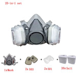 Tuzwa Half Face Respirator Mask with 5N11 Particle Filters & Safety Goggles – Reusable Dust Mask for Painting, Sanding & Industrial Work