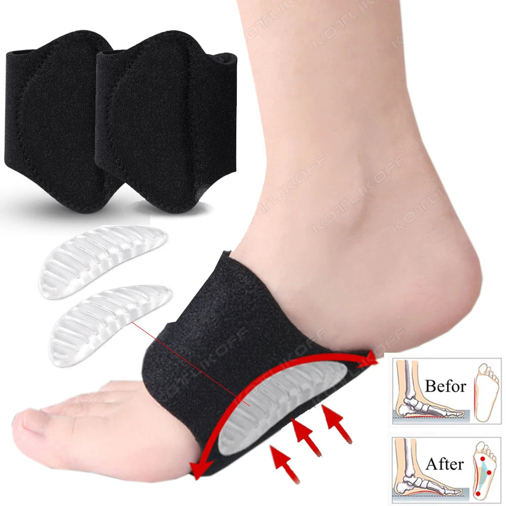 Tuzwa Gel Orthotic Insoles for Men – Arch Support Shoe Inserts for Flat Feet with Shock-Absorbing Cushioned Comfort, 1–3cm
