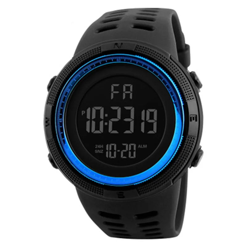 Tuzwa Men's Digital Military Sports Watch – Luminous 50mm Display, Coated Glass, Round Case for Active Everyday Wear