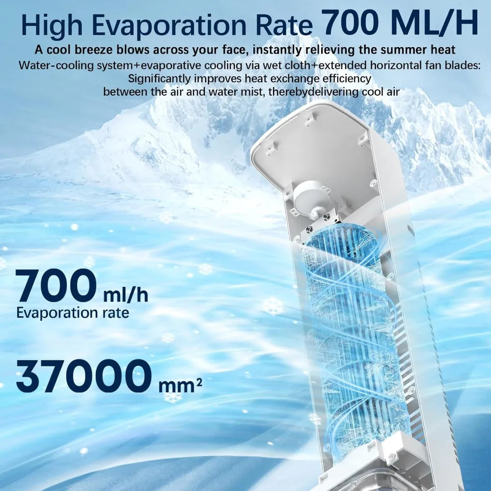 Tuzwa 3-in-1 Portable Evaporative Air Cooler – Quiet Cooling Fan with 24-Hour Timer, 220V AC for Home & Office