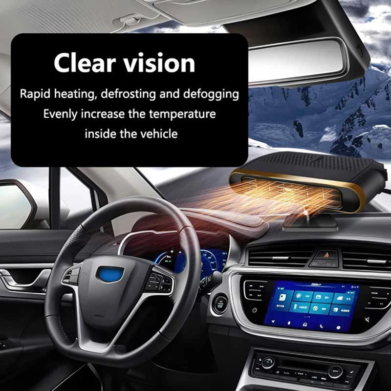 Tuzwa Portable 12V Car Heater & Cooler Fan – 2-in-1 Electric Windshield Defogger & Defroster with Rotary Switch for Cars
