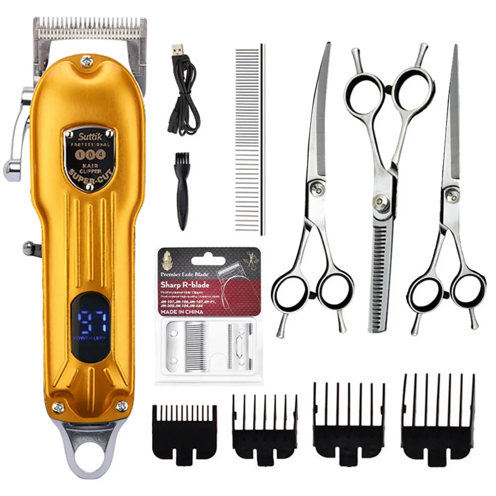 Tuzwa Dog Hair Clippers – Rechargeable Low Noise Cordless Dog Grooming Trimmer, Lightweight Electric Pet Clippers for Home Grooming