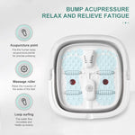 Tuzwa Foldable Electric Foot Spa with Heat & Bubbles – Portable Collapsible Foot Bath Massager for Home Foot Soaking