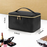 Tuzwa Large Capacity Travel Makeup Bag – PU Leather Cosmetic Organizer with Multiple Compartments for Makeup, Toiletries & Beauty Essentials