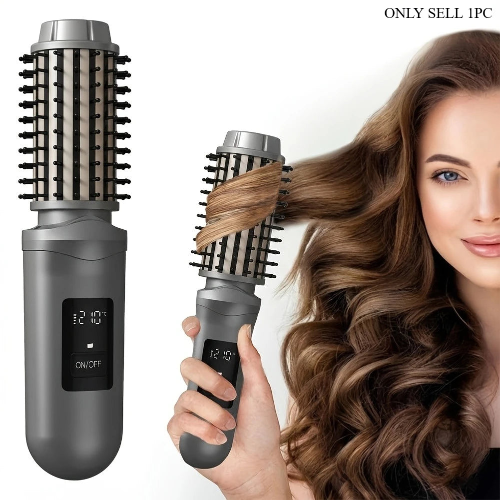 Tuzwa Cordless Hair Straightening Comb – 2600mAh Rechargeable Portable Hair Straightener & Curler for Wireless Styling