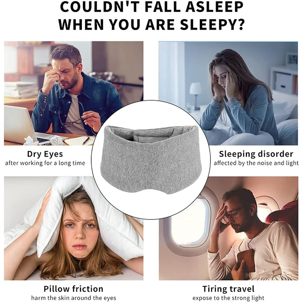 Tuzwa 100% Cotton Sleep Mask with Adjustable Strap – Soft Light Blocking Eye Mask for Sleeping, Travel, Naps & Relaxation