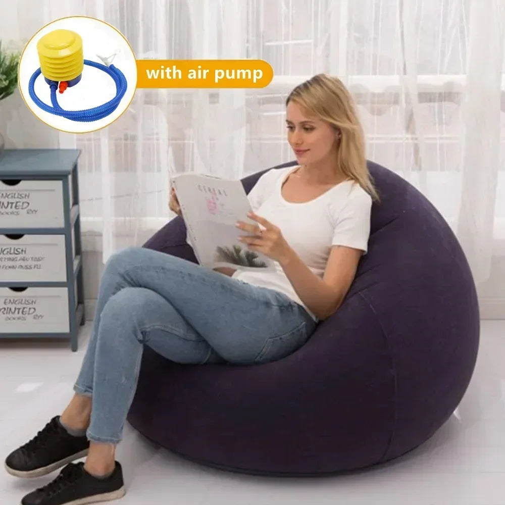 Tuzwa Large Inflatable Sofa Chair – Portable PVC Lounge Chair, Comfortable Inflatable Lounger for Bedroom, Living Room, Patio & Relaxation