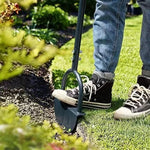 Tuzwa Manual Lawn Edger – Half-Moon Serrated Garden Edging Tool with Footrest & Long Handle for Lawn Borders