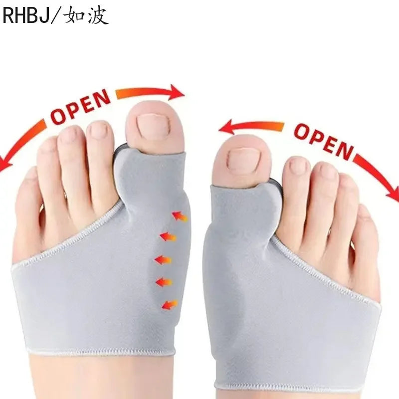 Tuzwa Adjustable Gel Toe Separator for Bunions – Hallux Valgus Big Toe Alignment Support with Soft Cloth Cushion, 1 Pair