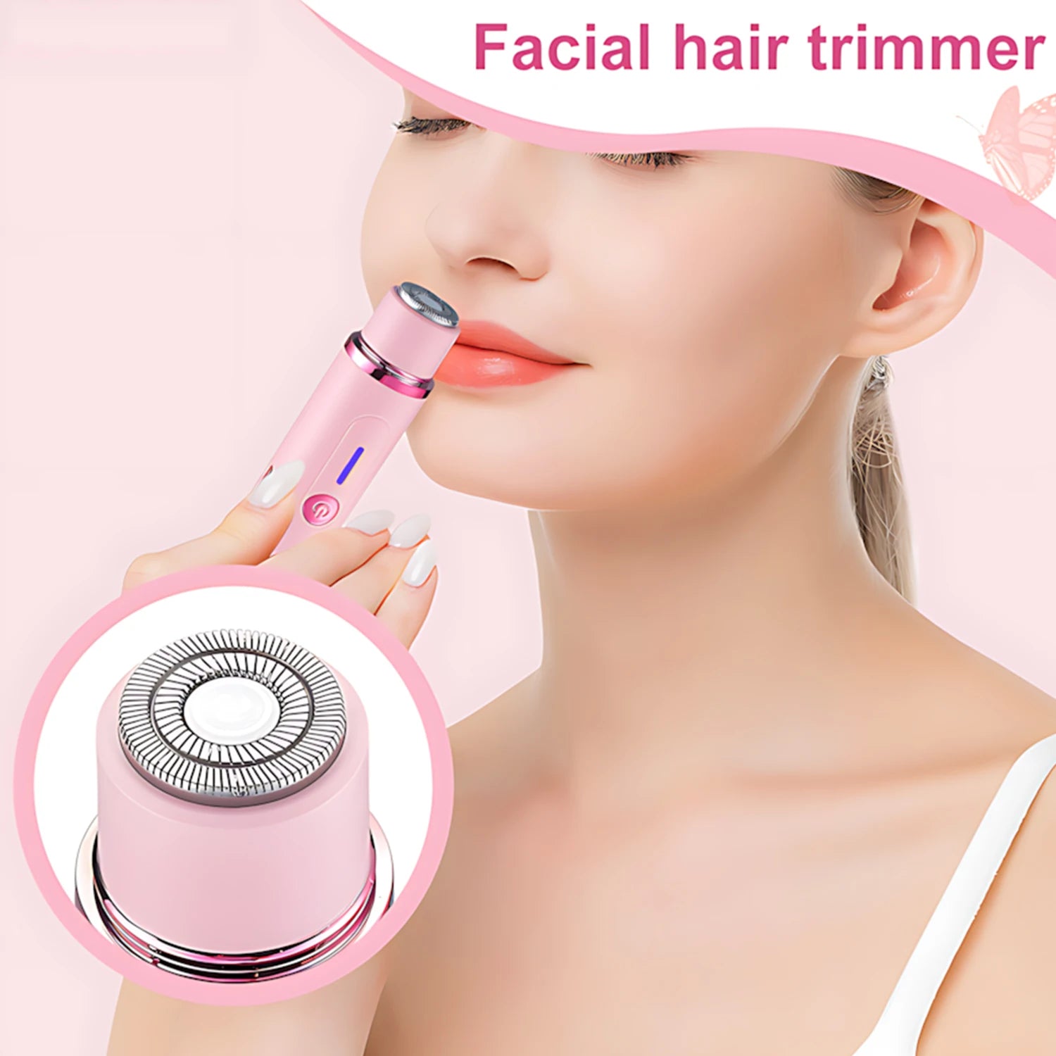 Tuzwa Dual-Head Electric Trimmer for Women – Stainless Steel Precision Shaver for Bikini Area, Underarms & Legs, Battery & Mains Powered