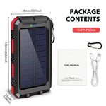 Tuzwa 30000mAh Solar Power Bank – Fast Charging Portable Battery Charger with Dual USB Ports, Digital Display & Flashlight for Phones & Tablets