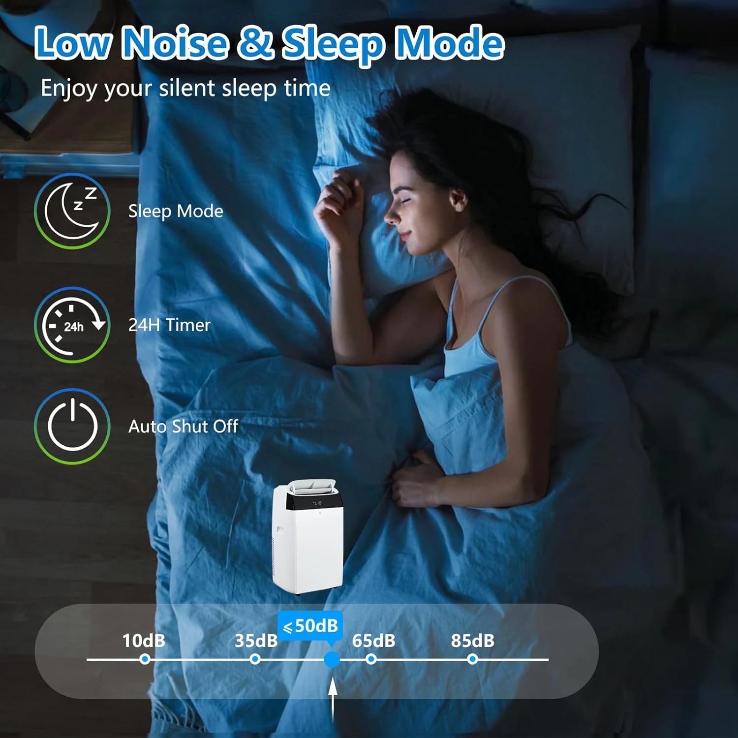 Tuzwa 3-in-1 Portable Air Conditioner with Remote Control – Cooling, Dehumidifier & Fan with Sleep Mode for Bedroom, Home & Office