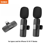Tuzwa Mini Wireless Lavalier Microphone for USB-C Smartphones – Clip-On Lapel Mic with Transmitter & Built-In Battery for Vlogging, Video & Live Streaming