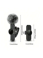 Tuzwa Wireless Lavalier Microphone – Mini Clip-On Lapel Mic with Transmitter, Built-In Battery for Mobile Video Recording, Streaming & Content Creation