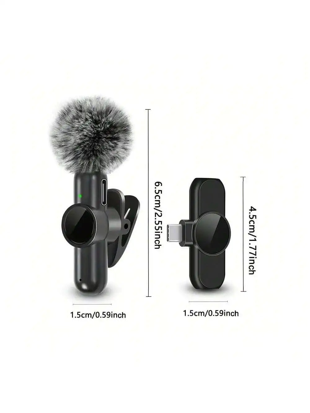 Tuzwa Wireless Lavalier Microphone – Mini Clip-On Lapel Mic with Transmitter, Built-In Battery for Mobile Video Recording, Streaming & Content Creation