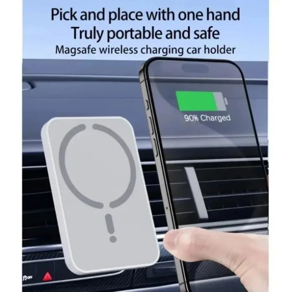 Tuzwa Magnetic Wireless Car Charger | 15W Fast Charging Air Vent Phone Mount for iPhone 17, 16, 15, 14, 13 & 12 Series