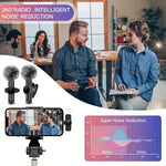 Tuzwa Wireless Lavalier Microphone – Mini Omnidirectional Clip-On Lapel Mic with Windproof Cover & Built-In Battery for iPhone, Android & Video Recording